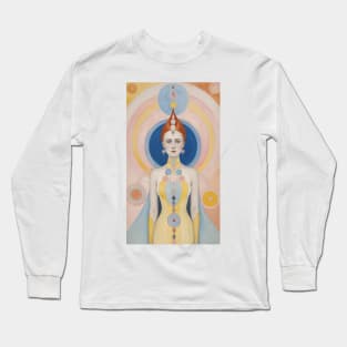 Hilma's Colorful Woman: Abstract Expression of Femininity" Long Sleeve T-Shirt